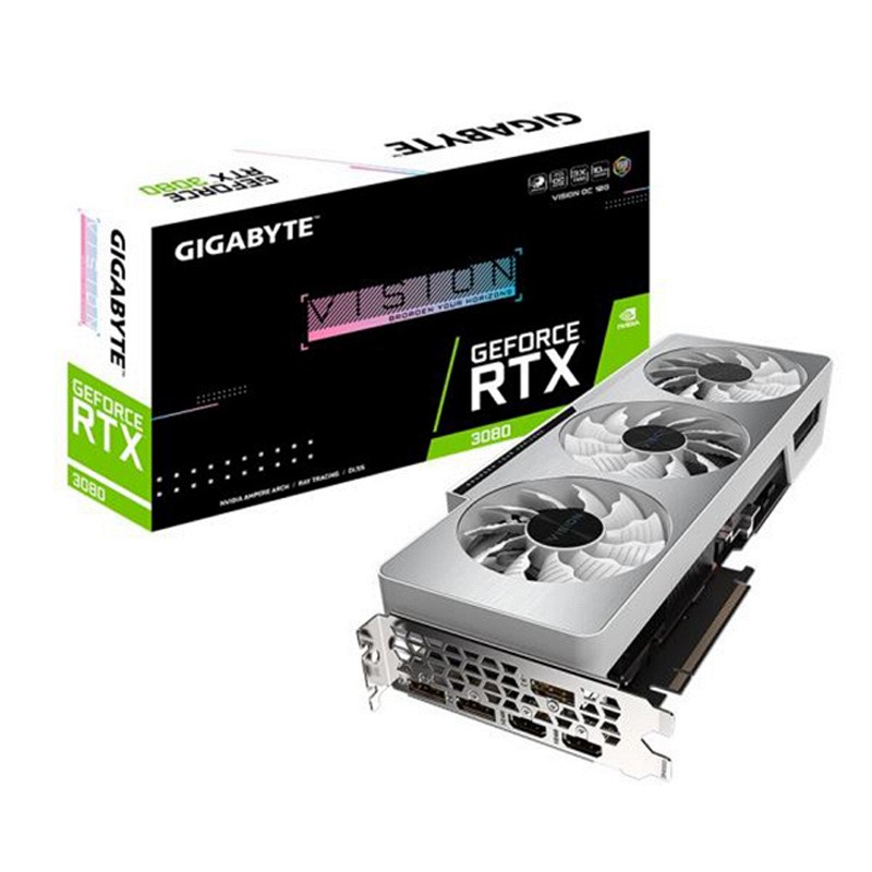 超级新品技嘉(GIGABYTE)GeForce RTX 3080 VISION OC 10G雪鹰白色风扇